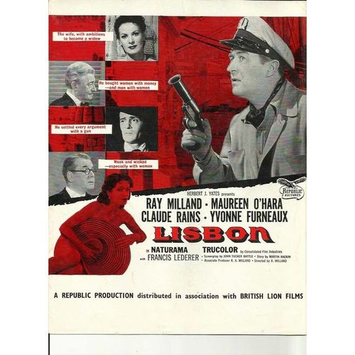 LISBON Ray Milland, Maureen O'Hara, Claude Rains, Yvonne Furneaux Synopsis