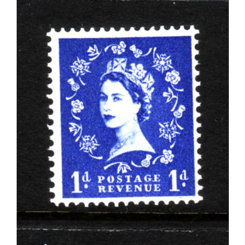 GREAT BRITAIN 1957 GRAPHITE SG562 1d ULTRAMARINE M MINT#