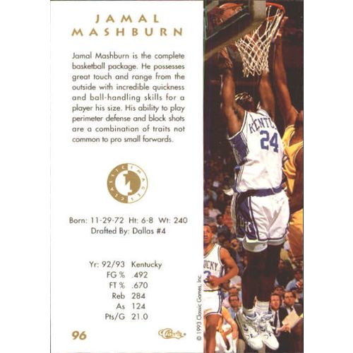 1993 Classic Images Jamal Mashburn #96