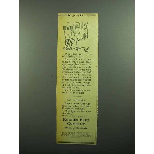 1943 Rogers Peet Roadsters Overcoats Ad - Age