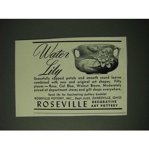 1943 Roseville Water Lily Pottery Ad