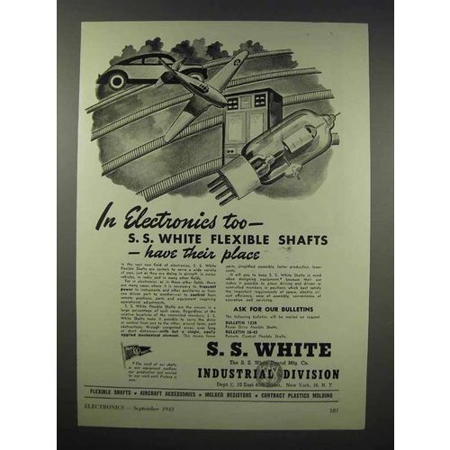 1943 S.S. White Industrial Ad - Flexible Shafts