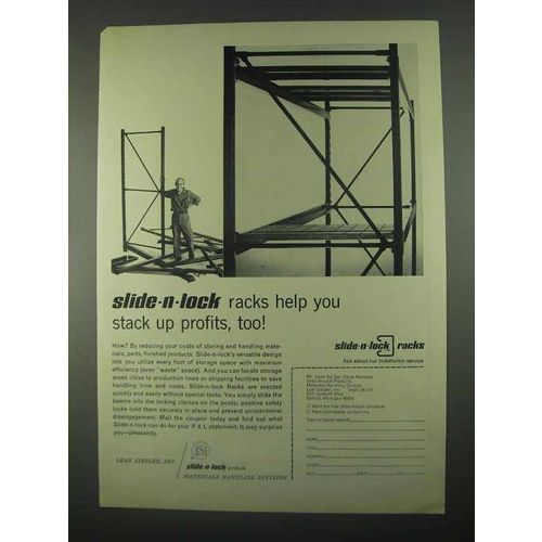 1967 Lear Siegler Slide-n-Lock Racks Ad - Stack Up
