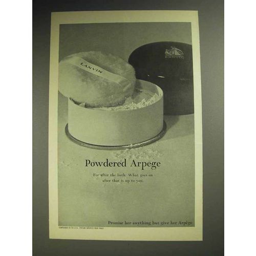 1967 Lanvin Powdered Arpege Ad - For After the Bath