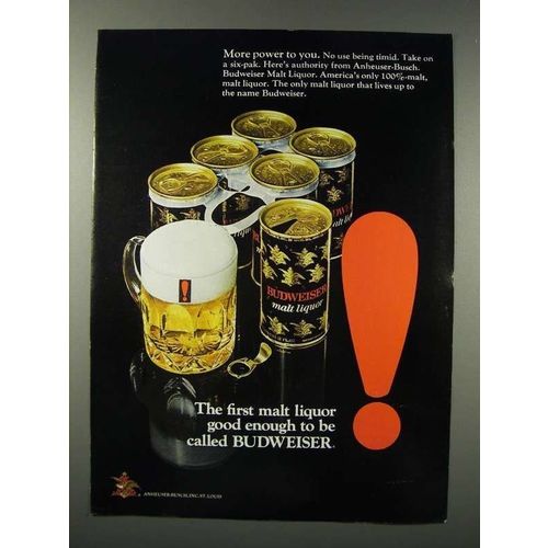 1971 Budweiser Malt Liquor Ad