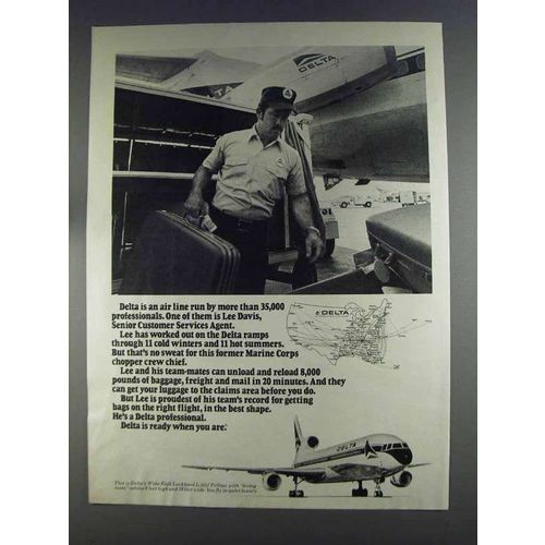 1980 Delta Airlines Ad - Lee Davis, Customer Services