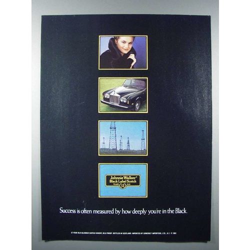 1983 Johnnie Walker Black Scotch Ad - In the Black