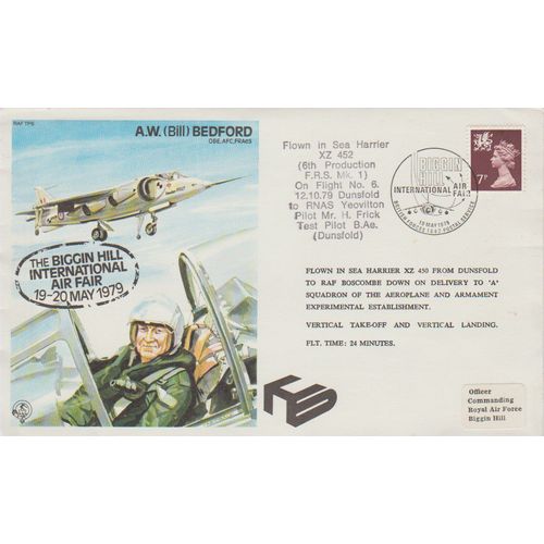 GB 1979 Biggin Hill Air Fair Special Cover flown Sea Harrier BFPO pm see others