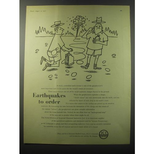 1955 ICI Imperial Chemical Industries Ad - Earthquakes to order