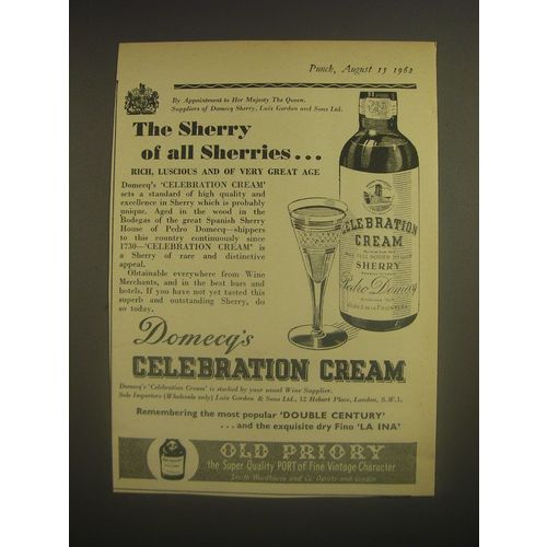 1962 Domecq's Celebration Cream Sherry Ad - The Sherry of all Sherries