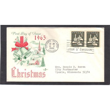 FDC Rose Craft 3c Christmas Pair (Cachet-Typed/A) CV39239