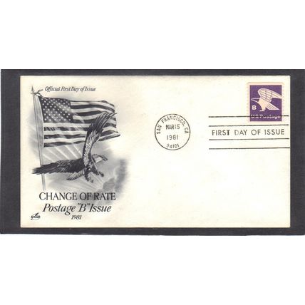 FDC Art Craft 1820 18c Eagle (Cachet-U/A) CV00299