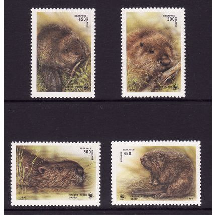 BELARUS 1995 HAMSTERS / WWF SET 4 VALS UM MINT #3