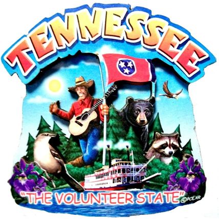 Tennessee the Volunteer State Artwood Montage Fridge Magnet