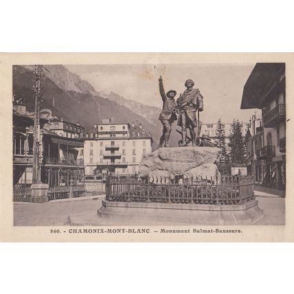 Chamonix Mont Blanc Monument Balmat Saussure Statue Military Postcard