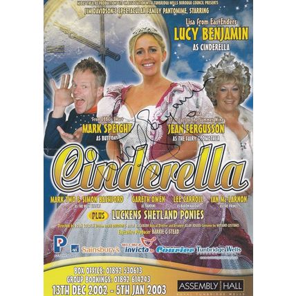 Cinderella Lucky Benjamin Eastenders Hand Signed Theatre Flyer