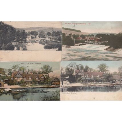 Streatley The Swan Weir 4x Antique Postcard s