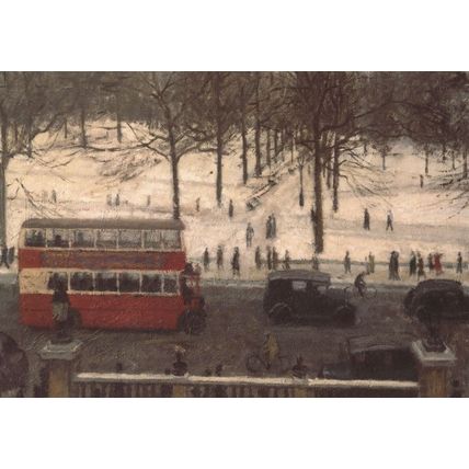 Robert Buhler Green Park London in 1947 Bus Bicycle Painting Postcard