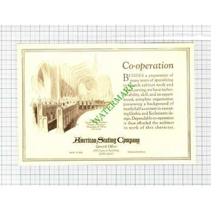 American Seating Company Chicago Sacred Heart Seminary Detroit - 1926 Cutting