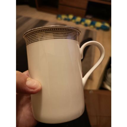 Off White Mug Gold Detail Around Top
