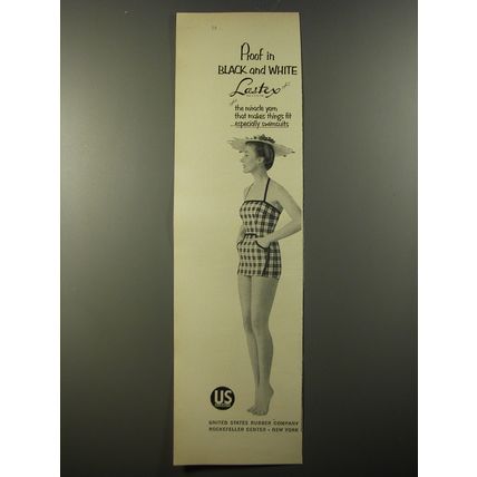 1954 United States Rubber Lastex Ad - Proof in Black and White Lastex