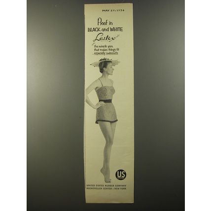 1954 United States Rubber Lastex Advertisement - Proof in Black and White