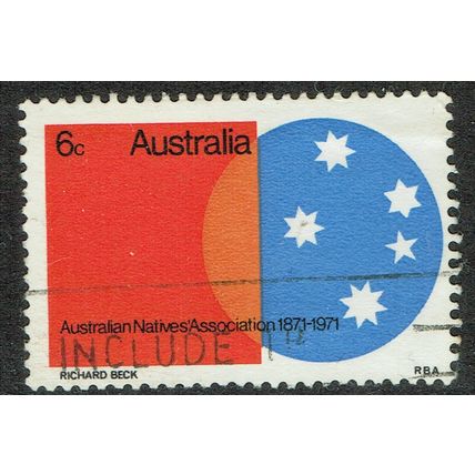 Australia 1971 Centenary of Natives Association 6c Black Red and Blue SG486 GU
