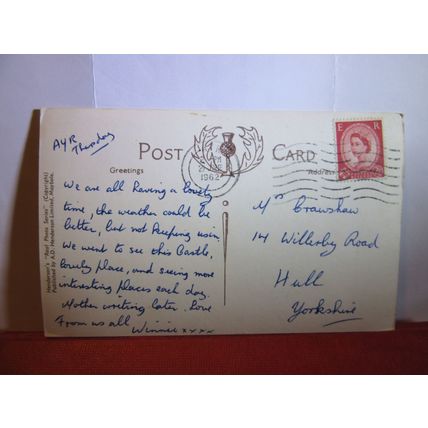 CULZEAN CASTLE, Ayrshire used postcard RP by A. D. Henderson 1962 pm #