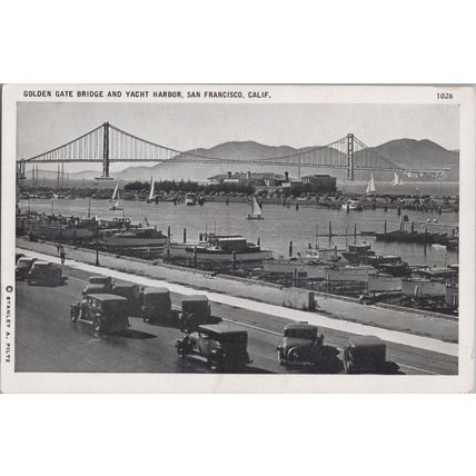 ZAYIX San Francisco Golden Gate Bridge Yacht Club Vintage Cars, Stanley A. Piltz