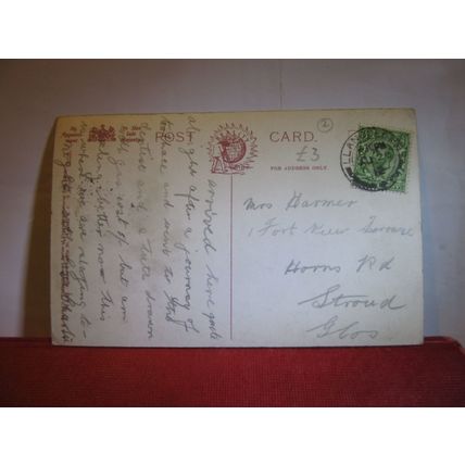 THE BRIDGE & WEIR, LLANGOLLEN, WALES used antique postcard 1912 pm =