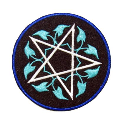 Wiccan Iron On Patch Badge Witch Celtic Star Embroidered Wiccan TyIron Pagan P54