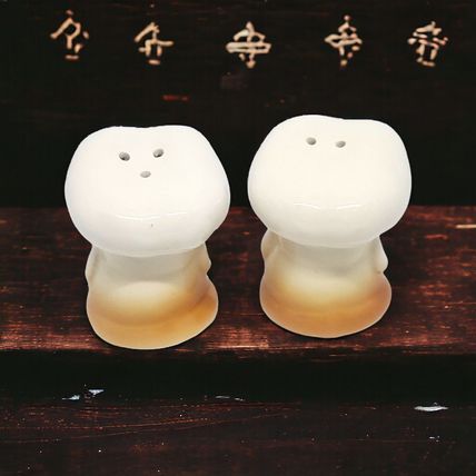 French Chef Head Salt & Pepper Shakers - Ceramic - Hand Painted