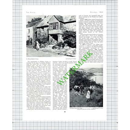 Stanhope A Forbes Artist - 1933 Article