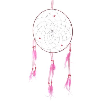 Beautiful Feathered Dream Catchers with Star Beads Pink Blue Purple Dreamcatcher