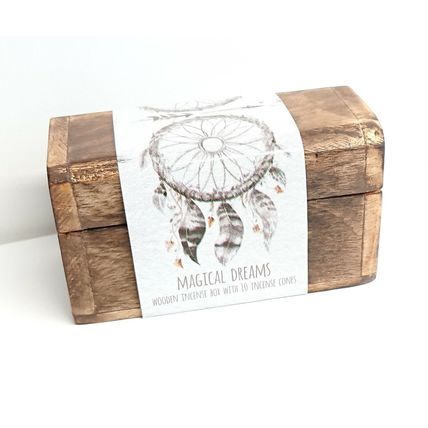 Dream Catcher Design Incense Cone Gift Set Wooden Chest Box with Incense Cones