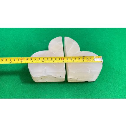 Vintage White Wedge Marble Bookends, set of 2, Bookshelf Decor, Natural stone, O