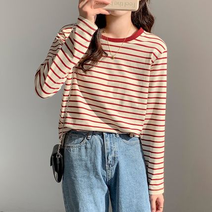 Ladies Fashion Striped Long Sleeve T-Shirt