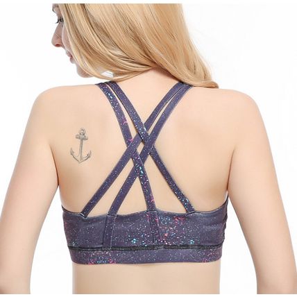 Sports Bra for Women, Criss-Cross Back Padded Strappy Sports Bras Gym