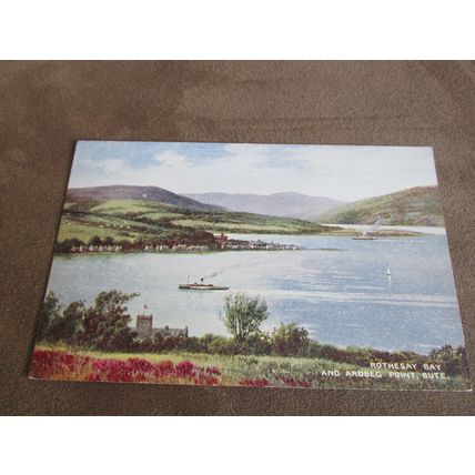 1940s Valentines Postcard - Rothesay Bay & Ardbeg Point - Artist A321