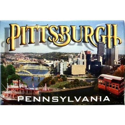 Pittsburgh Pennsylvania 3 Views of The City Fridge Magnet