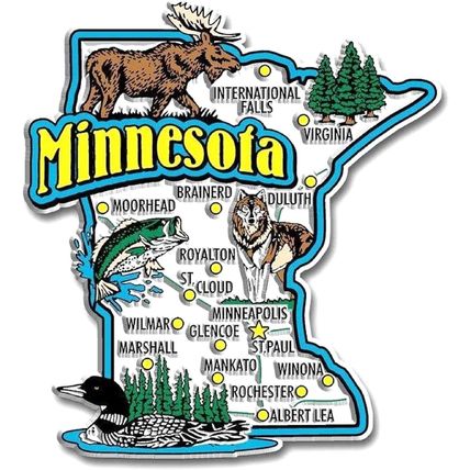 Minnesota Jumbo State Map Fridge Magnet