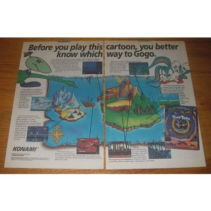 1993 Konami Tiny Toon Adventures Buster's Hidden Treasure Video Game Ad