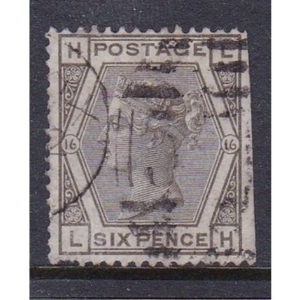 GB 1873-80 QV WMK ORB 6d PLATE 16 USED SG147