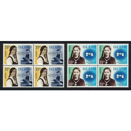 Iceland Europa CEPT Famous Women 2v Blocks of 4 1996 MNH SG#859-860