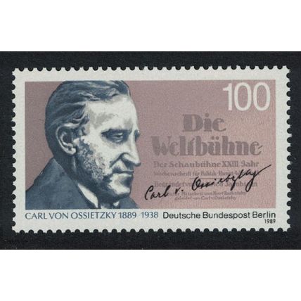 Berlin Carl von Ossietzky journalist and peace activist 1989 MNH SG#B828