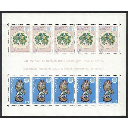 Monaco Europa Monegasque Ceramics MS 1976 MNH SG#MS1253