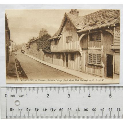 vintage postcard Worthing, Thomas a Beckett's Cottage