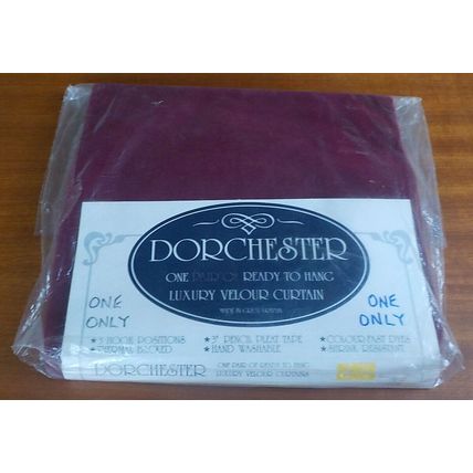 DORCHESTER READY TO HANG LUXURY VELOUR CURTAIN 66" x 54" WINE COLOUR