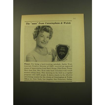 1961 Cunningham & Walsh Advertising Ad - Winner