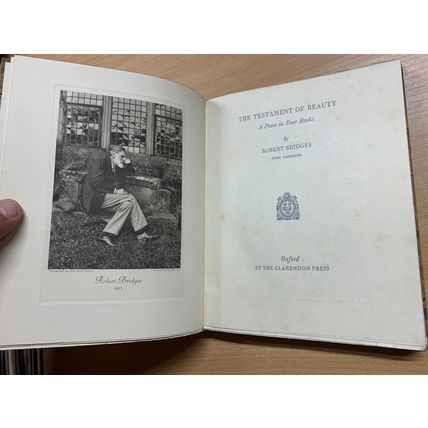 1930 ROBERT BRIDGES "THE TESTAMENT OF BEAUTY" LARGE HARDBACK BOOK (P4)